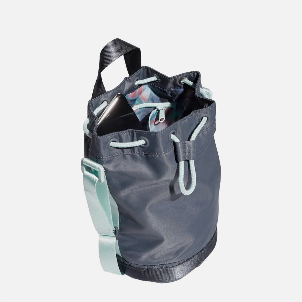 adidas Navy and Mint Drawstring Shoulder Bag